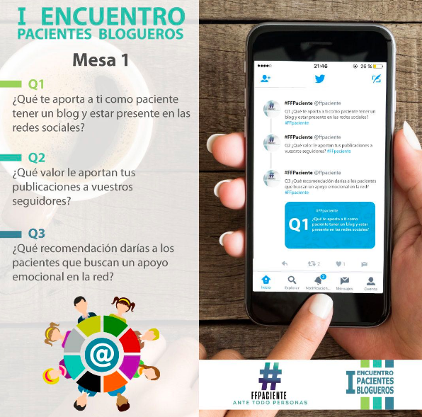 1ª mesa del I Encuentro de Pacientes Blogueros de #FFPaciente